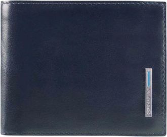 Piquadro Portemonnee met muntvak - Heren - Portefeuilles - Blauw - ONE Size - Leer - Accessoires