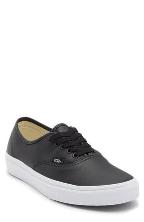 Vans Authentic Leather Sneaker in Leather Black/true White at Nordstrom, Size 13.5 Womens