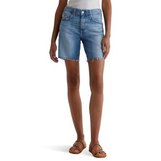 AG - Adriano Goldschmied Womens AG Jeans Ex-Boyfriend Shorts Blue Denim Slouchy Flat Front DDR2840