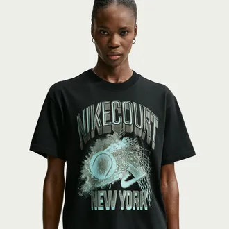 Nike Womens Court Slam Tennis T-Shirt in Black | IO0930-010