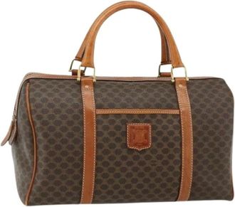 Celine Pre-owned Handbags, female, Brown, Size: ONE SIZE Pre-owned Vintage macadam boston bag