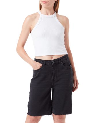 Vero Moda Vero Moda Tall VMBRENDA HR Long Mix GA TALL Shorts voor dames, zwart denim, L/T, zwart denim, L/Tall