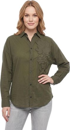 Dsquared2 Dark Green Relaxed Embroidered Shirt