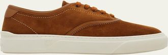 Ferragamo Mens Sunset Suede Low-Top Sneakers