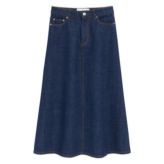 Ami Denim Skirts, female, Blue, Size: S Long Skirt