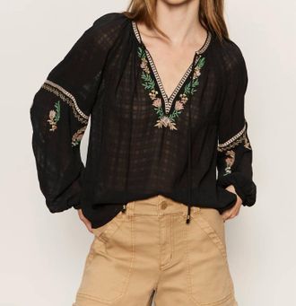 Sanctuary Raye Embroidered Blouse In Black