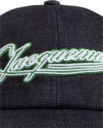 Jacquemus Womens La Casquette Logo Embroidered Baseball Cap Blue Accessories > Beanies & Hats