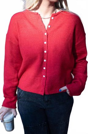 Mimosa Womens Blair Long Sleeve Cardigan In Red