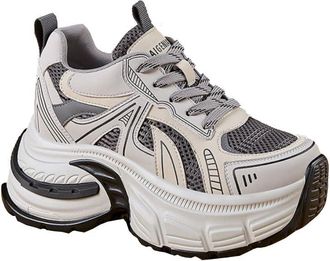 Generic Ladies Thick Sole Height Increased by 9cm Shoes with Stylish Breathable Anti Slip mesh Casual Sports Shoes (Gray,4.5)