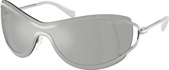 Michael Kors La Praia Silver Mirror Shield Ladies Sunglasses MK1166 19038V 138