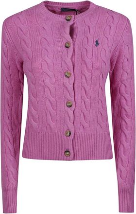 Polo Ralph Lauren Kabelgebreide Wol-Cashmere Vest - Dames - Vesten - Roze - S - Wol - Truien & Vesten