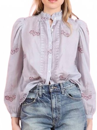 Alix of Bohemia Annabel Pansy Sky Shirt In Blue