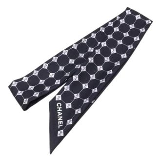 Chanel Pre-owned Scarves, female, Black, Size: ONE SIZE Pre-owned Silk Scarf