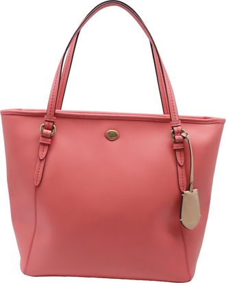 Coach Peyton Carry All Tote Bag in Coral Leather