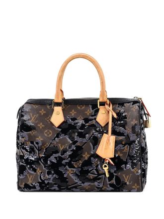Louis Vuitton Speedy Handbag Fleur De Jais Monogram Canvas 30 satchel - Bruin