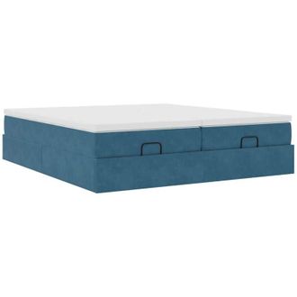vidaXL Vidaxl - Estructura De Cama Otomana Colchones Terciopelo Azul Oscuro