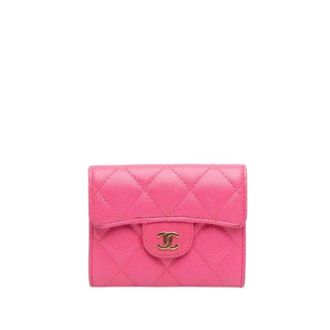 Chanel Pre-owned Small Quilted Wallet - Dames - Pre-owned - Roze - Maat: ONE Size Su&egrave;de