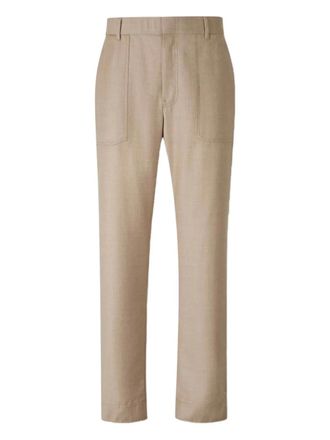 Brioni wool elastic-waistband trousers - men - Wool - 54 - Neutrals