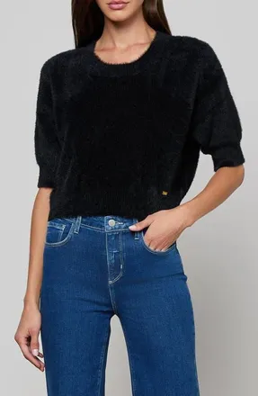 L'agence Guinevere Elbow Sleeve Sweater in Black at Nordstrom, Size X-Large