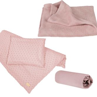 Roba Set de regalo para beb&eacute;, ropa de cama, s&aacute;bana ajustable, manta, rosa