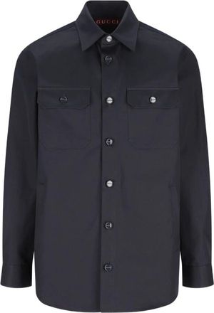 Gucci GG Motif Shirt - Heren - Casual Overhemden - Blauw - M - Overhemden