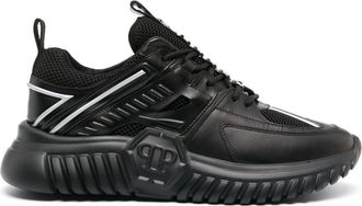 Philipp Plein Runner Hexagon panelled sneakers - unisex - Fabric/Calf Leather/Rubber/Calf Leather/Polyurethane - 36 - Black