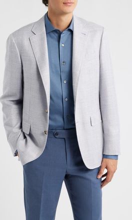 Canali Kei Trim Fit Light Purple M&eacute;lange Wool & Silk Blend Sport Coat at Nordstrom, Size 43 Us
