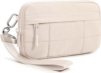 Generic Crossbody Bags Wristlet Purses Wallets with 4 Zipper for Women and Girls, Handbag Holder for Credit Cards and Daily Essentials (Beige)