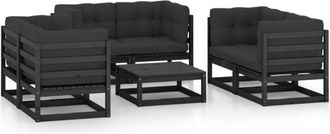 vidaXL Juego De Muebles De Jard&iacute;n 7 Pzas Y Cojines Madera Pino Maciza Vidaxl