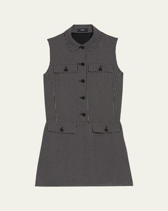 Theory Dot Military Mini Dress