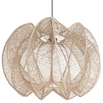Beliani L&aacute;mpara Colgante De Cuerda De Papel De Inspiraci&oacute;n Boho Natural Maninga