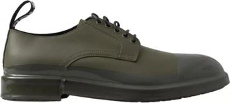 Dolce & Gabbana Groene Leren Jurkschoenen met Logo - Heren - Nette schoenen - Groen - 41 EU - Leer - Schoenen