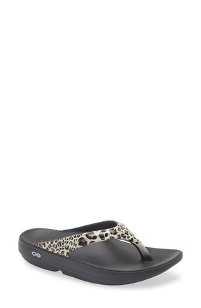 Oofos OOlala Flip Flop in Leopard at Nordstrom, Size 10
