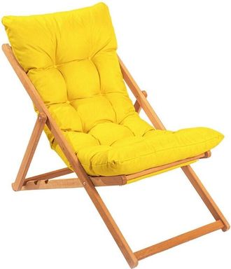 Dmora Silla Para Exterior Coghinas, Respaldo Reclinable, Marr&oacute;n