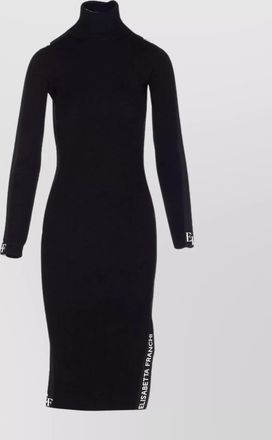 Elisabetta Franchi high neck long sleeves side slit dress