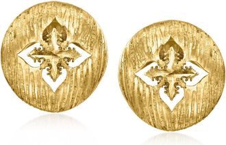 Ross-Simons Italian 10kt Yellow Gold Floral Openwork Earrings