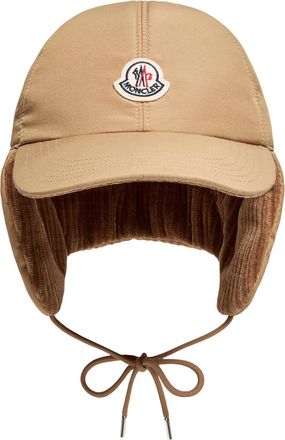 Moncler Moncler Corduroy Baseball Cap, Men, Beige, Size: Xl