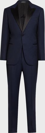 Emporio Armani Mens Patterned Wool Peak Tuxedo