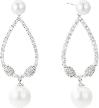 Untamed Petals Muse Pearl Drop Earrings in Silver at Nordstrom