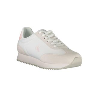 Calvin Klein Leather and Polyester Sneaker - White