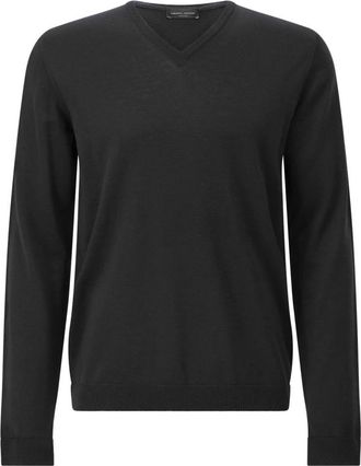 Roberto Collina Truien & Vesten, Heren, Zwart, 3Xl, V-neck Truien