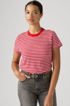 Levi's Favorite Slub Tee - Women - XS - Red / Bliss Stripe True Red