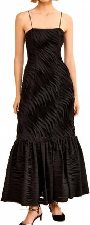 Ulla Johnson Augustina Trumpet Midi Dress In Noir