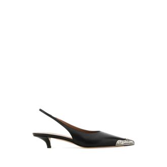 PARIS TEXAS Black Leather Jessica Western Pumps - female - Paris Texas - Pumps - Black - 5 1/2 UK - Shoes