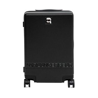 Karl Lagerfeld Ikon Hard-Shell Trolley Case - Dames - Koffers - Zwart - Maat: ONE Size Leer