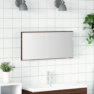 vidaXL vidaXL Specchio da bagno con specchio Rovere marrone 80 x 8.5 x 37 cm