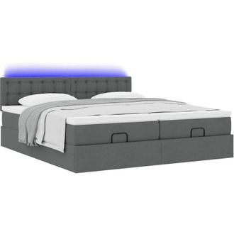 vidaXL Vidaxl - Estructura Cama Otomana Colchones Tela Gris Oscuro 200x200cm