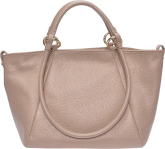 Roberta M Beige Rundleer Tas