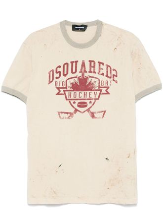 Dsquared2 T-shirt met logoprint - Beige