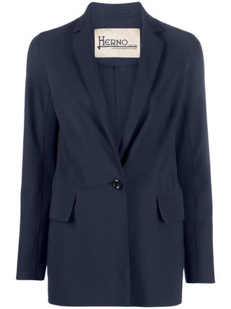 Herno single-breasted button-fastening blazer - women - Polyamide/Elastane/Polyamide/Elastane - 40 - Blue